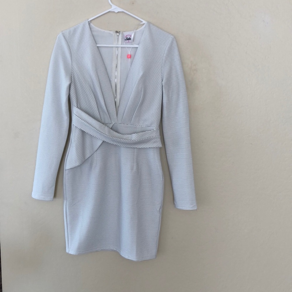 Leslie black striped whit dress size s